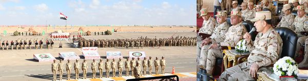 رئيس أركان حرب القوات المسلحة يشهد بياناً عملياً للتكتيكات الصغرى والمهارة فى الميدان 