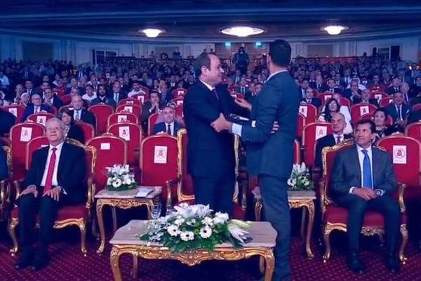 عمرو هريدى مع الرئيس عبد الفتاح السيسي 