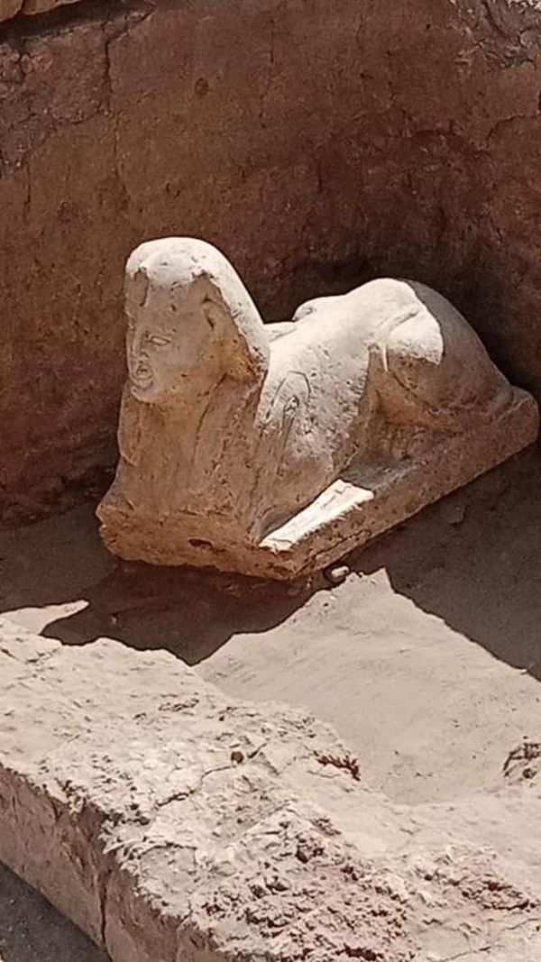 اكتشاف تمثال لأبو الهول وبقايا مقصورة كلاوديوس بجوار معبد دندرة