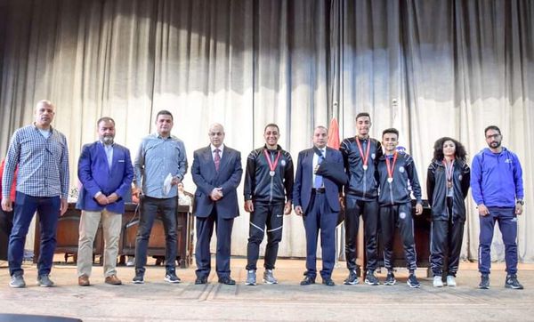 جانب من تكريم الفائزين بجامعة بنى سويف 