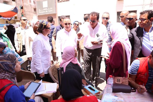 وزير الصحة يتفقد مقر حملة «100 يوم صحة» بمنطقة القباري