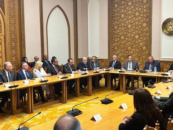 وزير الخارجية يلتقي بالسفراء المنقولين للعمل كرؤساء لبعثات مصر في الخارج 