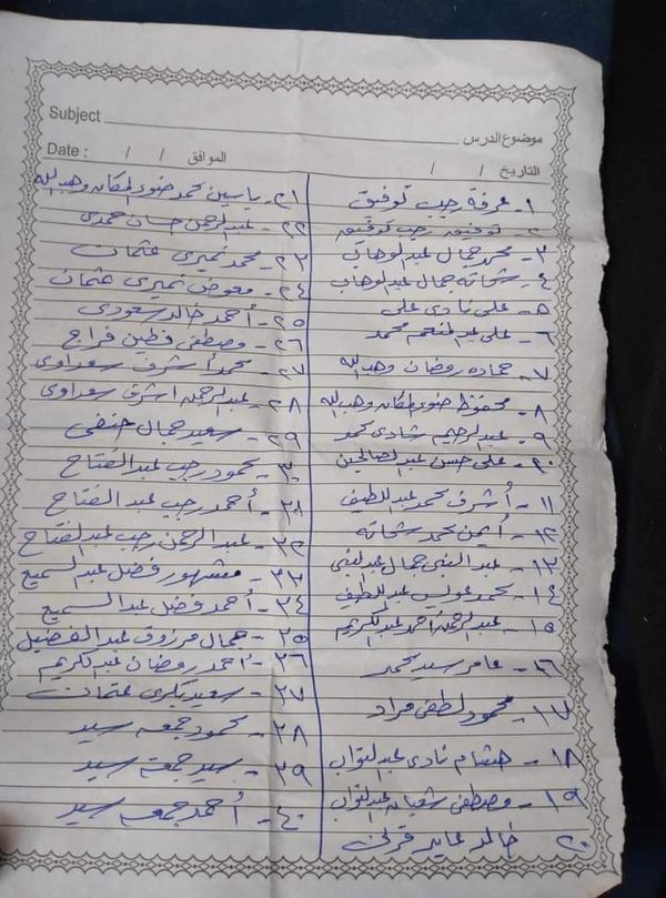أسماء الشباب المتوفين بإعصار دانيال بمنطقة درنة الليبية من قرية الشريف 