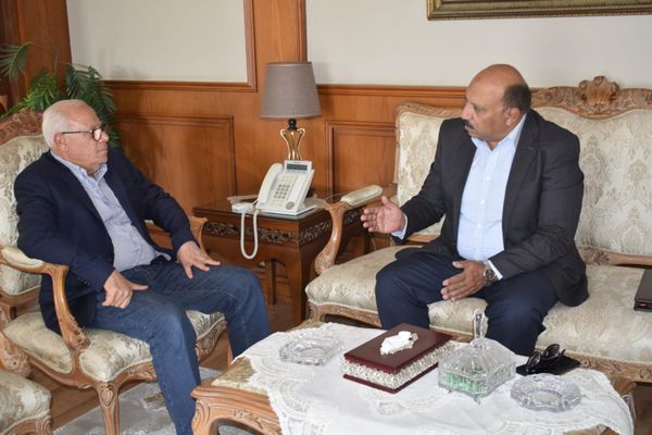 محافظ بورسعيد يستقبل رئيس مجلس إدارة الشركة القابضة لمياه الشرب والصرف الصحي بمدن القناة