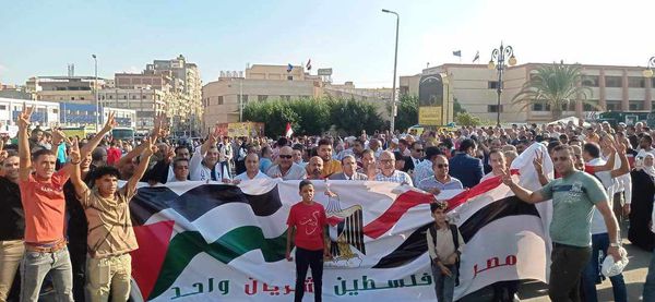 مظاهرات حاشدة بالبحيرة دعما للشعب الفلسطيني 
