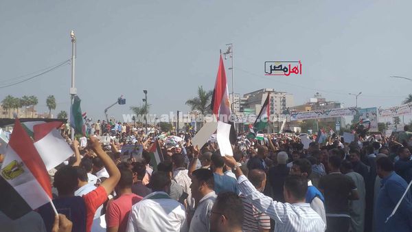 مظاهرات حاشدة لدعم فلسطين بكفر الشيخ 