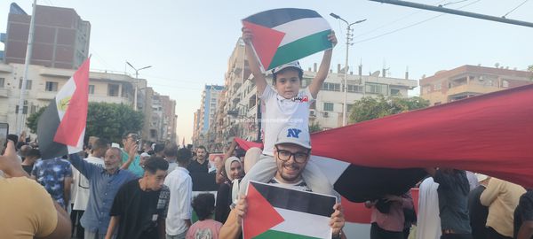 مظاهرات سلمية لدعم القضية الفلسطينية في الإسماعيلية 