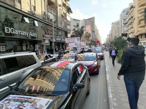 مسيرة حاشدة بالبحيرة احتفالًا بفوز الرئيس السيسي 