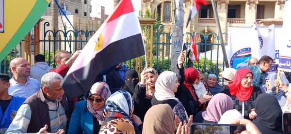 مسيرة سيدات لدعم الرئيس عبدالفتاح السيسي بالمنوفية