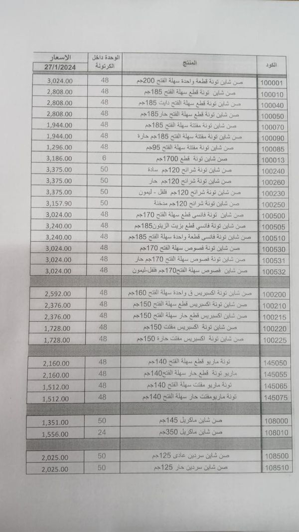 زيادة أسعار التونة