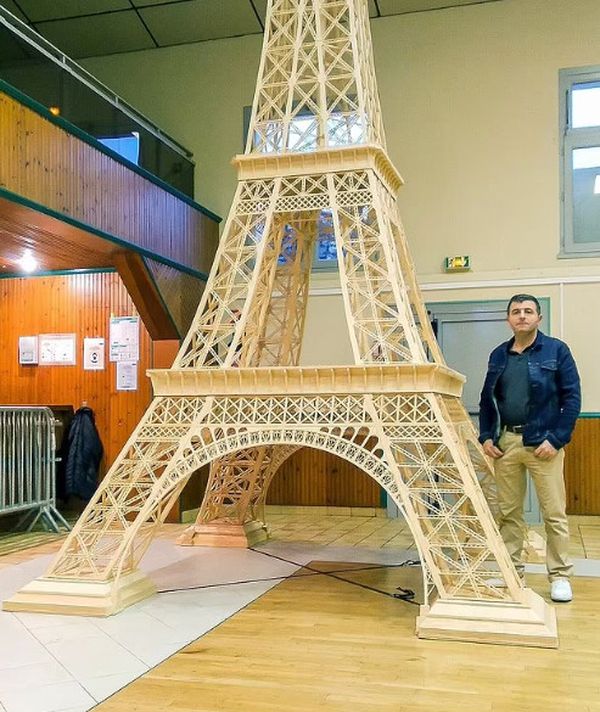 شاب فرنسي يُصمم نموذجًا لـ برج إيفل من أعواد الكبريت