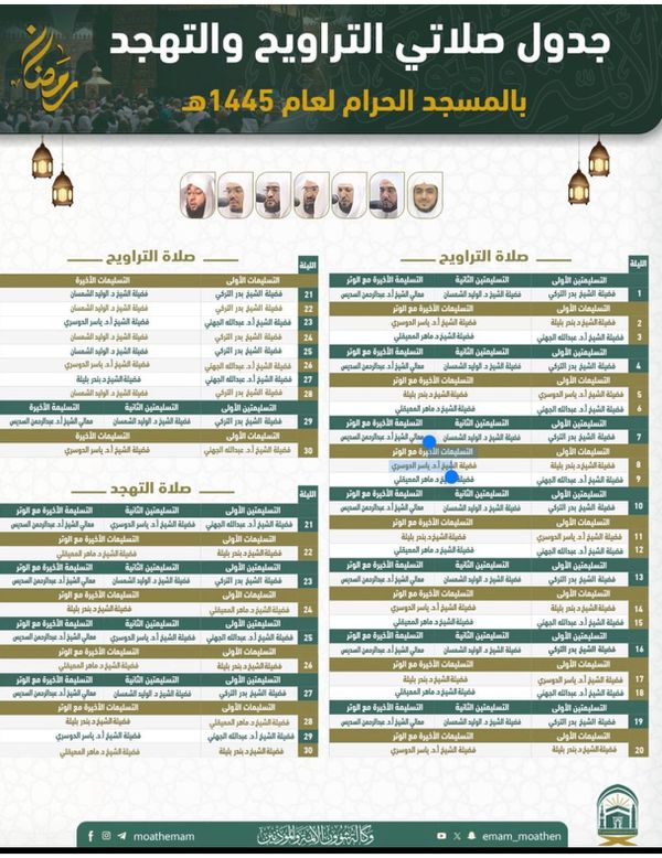 أئمة الحرمين للتراويح والتهجد برمضان