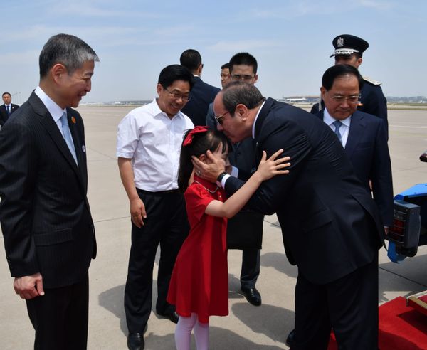 وصول الرئيس السيسي إلى الصين 