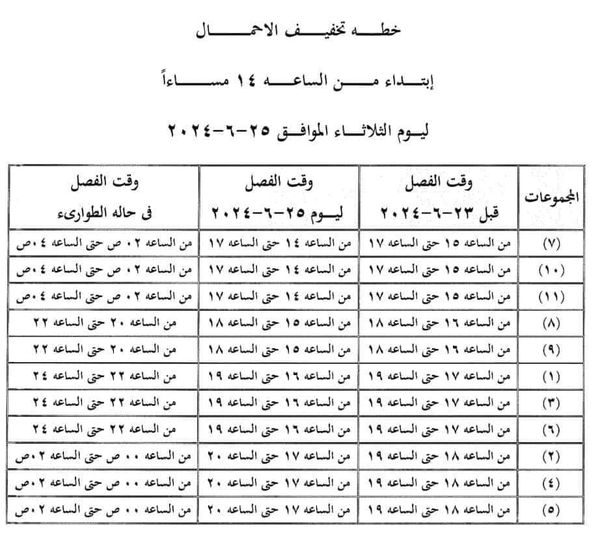 قطع الكهرباء 3 ساعات