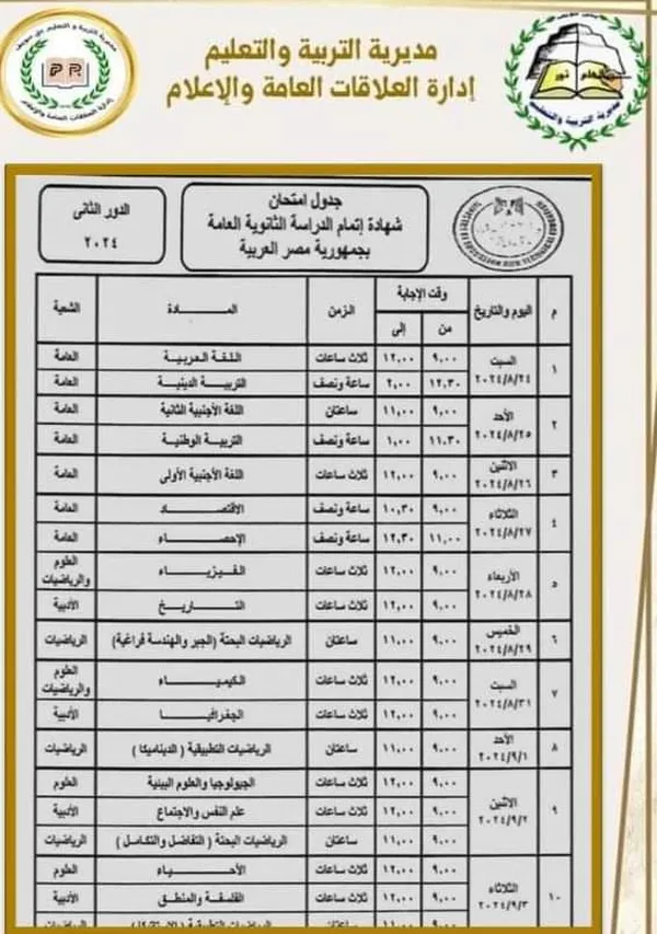 استعدادات بنى سويف لامتحانات الدور الثاني للثانويه العامه 