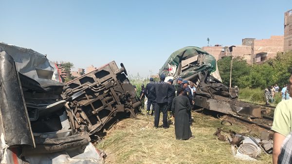 حادث قطارين بالمنيا 