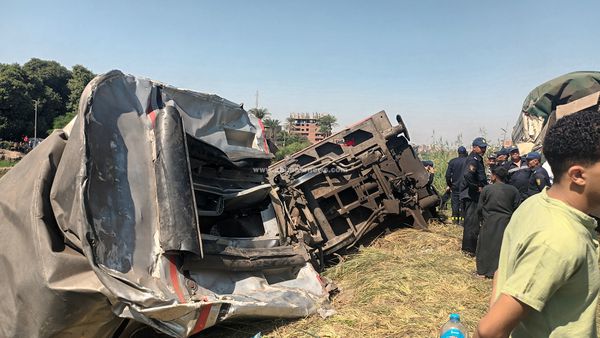 حادث قطارين بالمنيا 