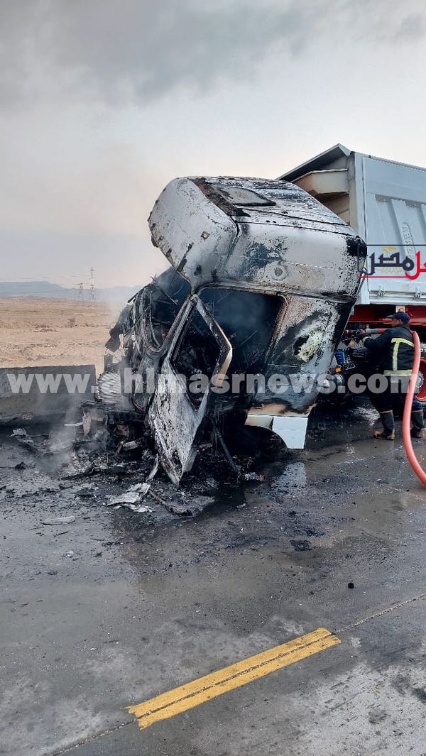 بعد حادث الجلالة تفحم سيارات بالسويس 