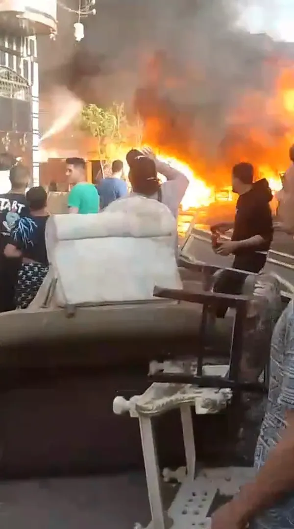 حريق سوق خرده شبين الكوم 