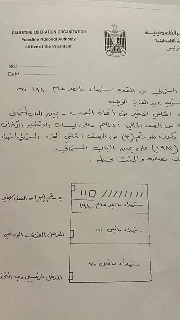 وثيقة بخد يد ياسر عرفات 