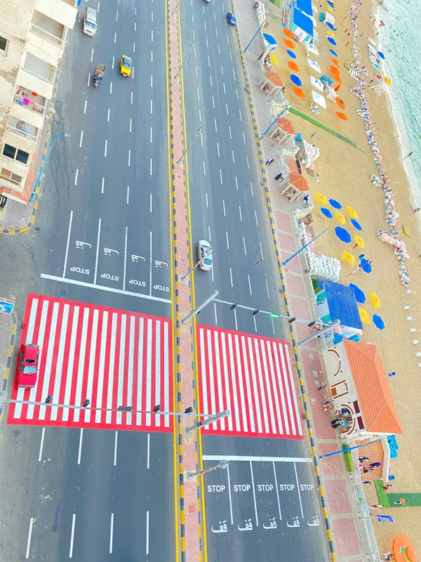 أعمال التخطيط الأرضي بكورنيش الإسكندرية