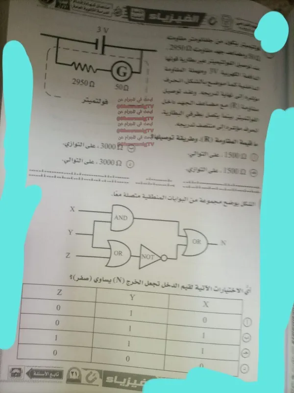 امتحان الفيزياء للثانويه العامة 2025