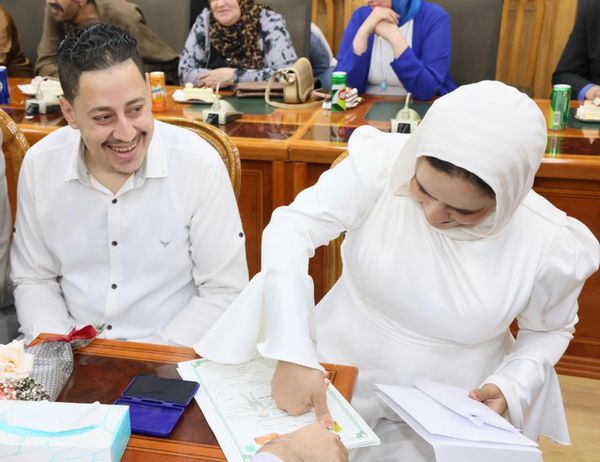 محافظ المنوفية وكيلا لعروس يتيمه 