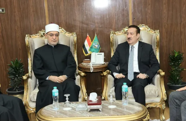 محافظ المنوفية يستقبل مفتي الجمهورية 
