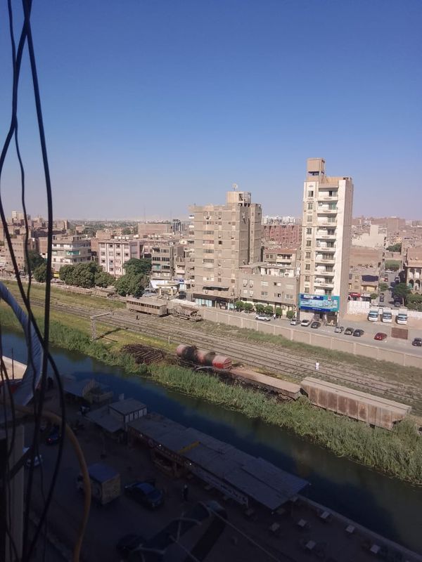 حريق عربة قطار قديمة ببنى سويف 
