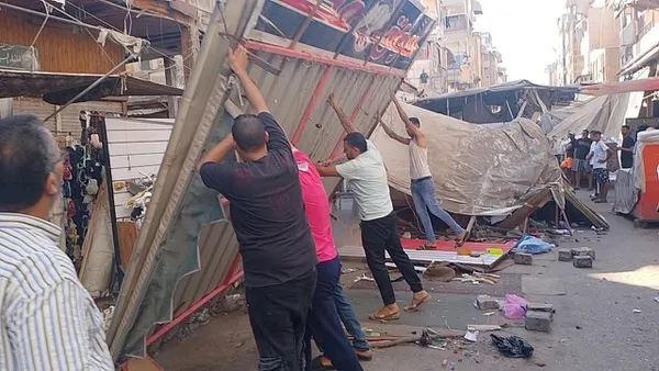بعد الحريق ..حملة مكبرة بمنطقة الحميدى ببورسعيد 