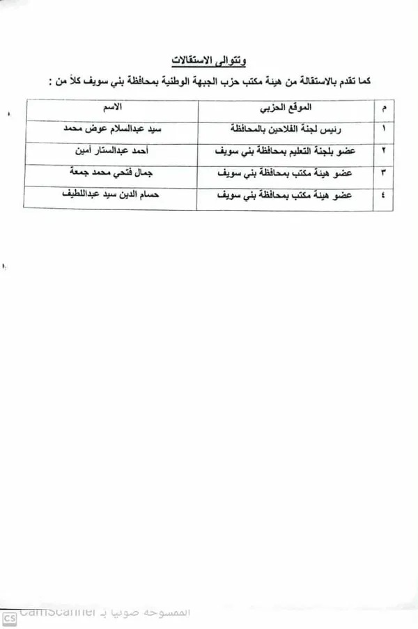 استقالات جماعية لأمانة مركز الواسطى 