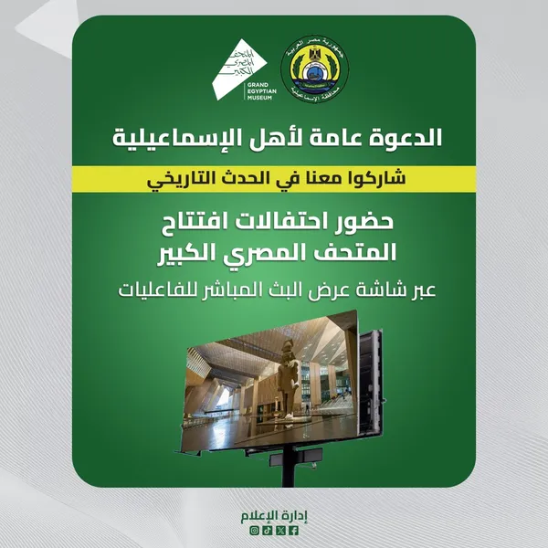 الاماكن المخصصة لمشاهدة احتفالات المتحف المصري