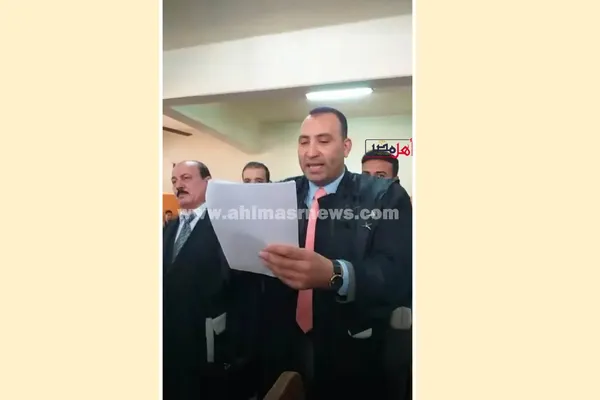 جانب من مرافعة المجني عليه بالقضية أمام محكمة جنايات كفر الشيخ 