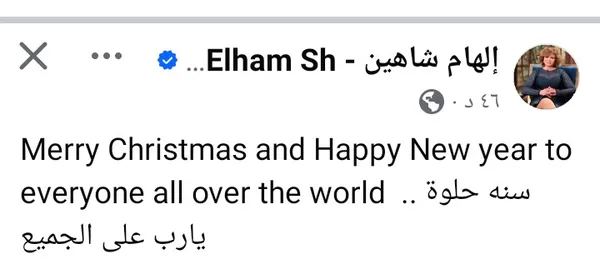 إلهام شاهين تحتفل برأس السنة 