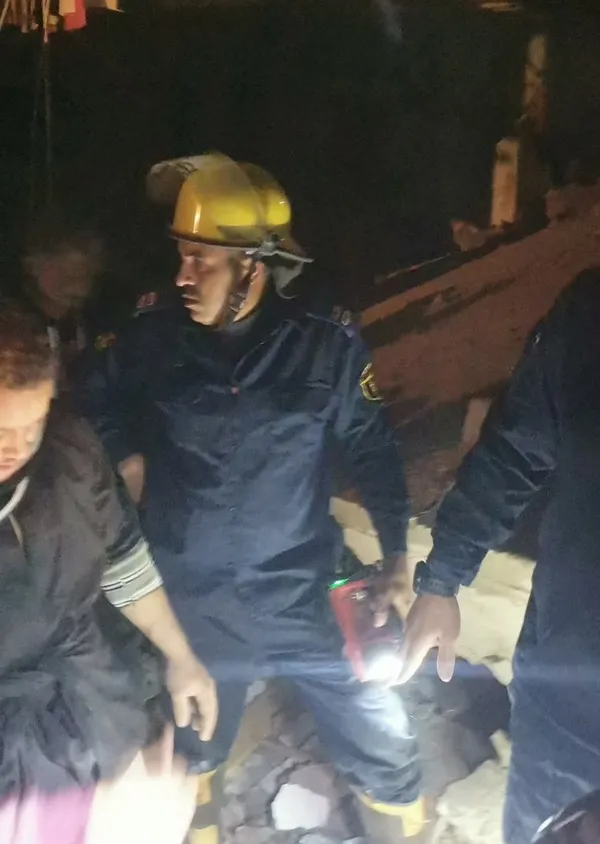 جانب من انهيار المنزل