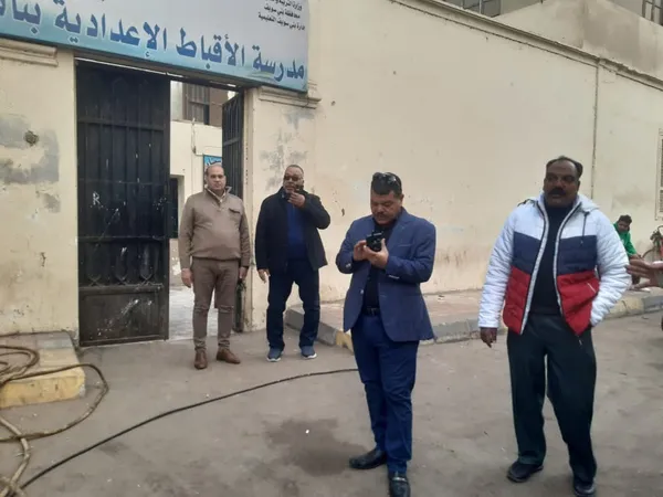 سقوط شجرة أمام مدرسة ببنى سويف 