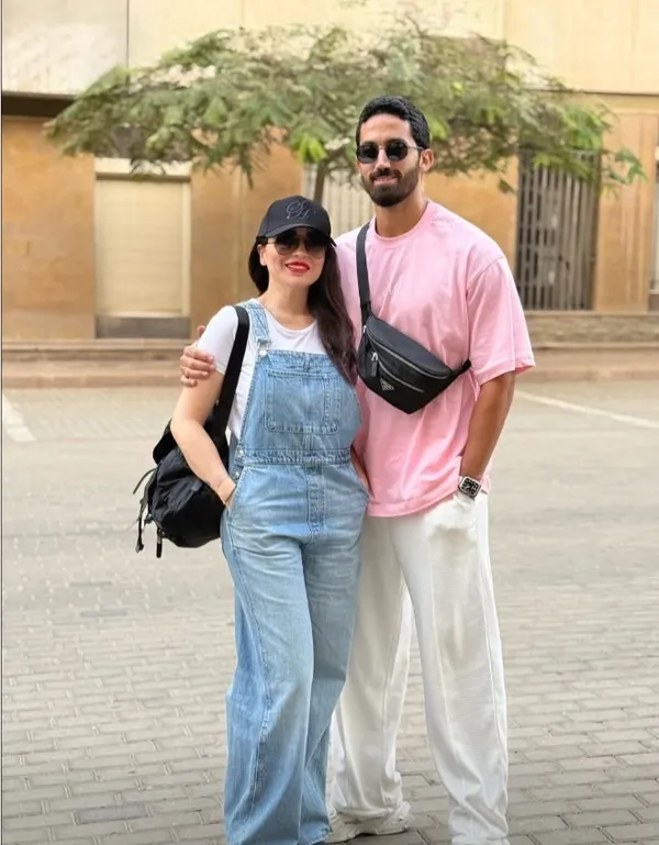 مي عز الدين وزوجها 