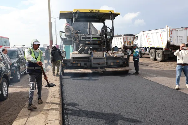 جانب من تفقد أعمال الرصف 