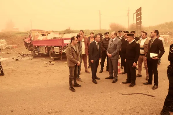 محافظ المنوفية في موقع الحادث 