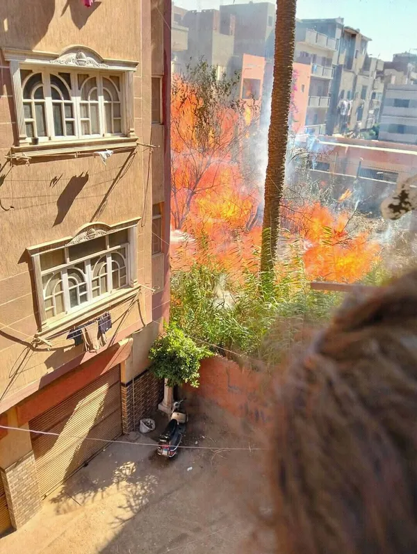حريق بجوار صدر منوف  