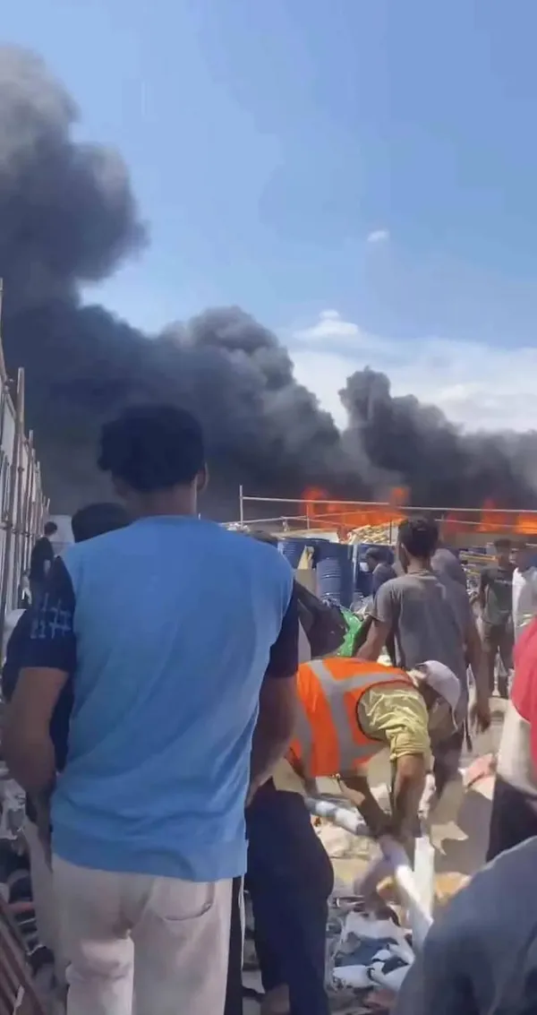 حريق مصنع اقمشه بالإسماعيلية 