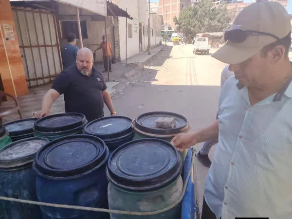 ضبط 500 لتر منظفات مجهولة المصدر في حملة تموينية ببلطيم 