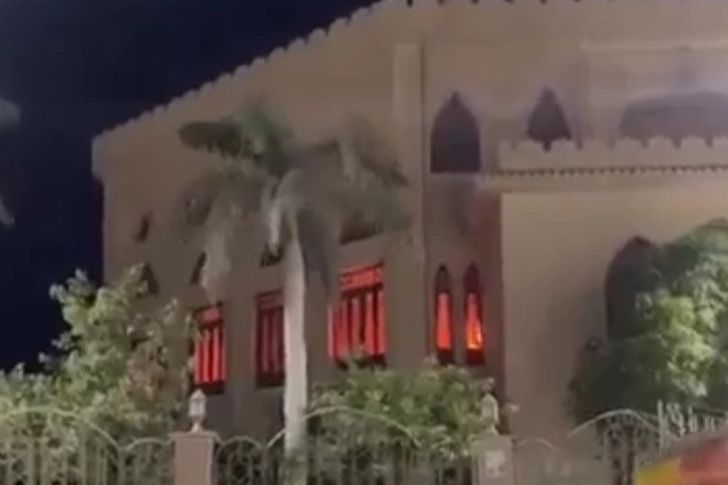 النيران تشتعل بمسجد ببورسعيد 